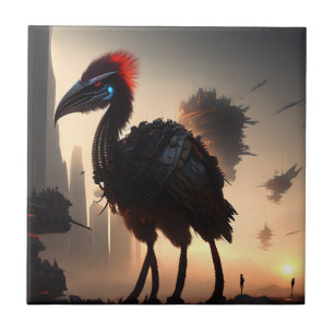 Azulejo "Techno-Feathers: The Futuristic Emu Robot"