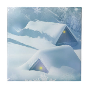 Azulejo Techo de nieve en un bosque