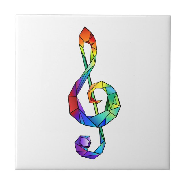 Azulejo Tecla musical arcoiris tremendo clef (Frente)