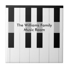 Azulejo Teclas de piano con apellido personalizado Sala de