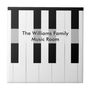 Azulejo Teclas de piano con apellido personalizado Sala de