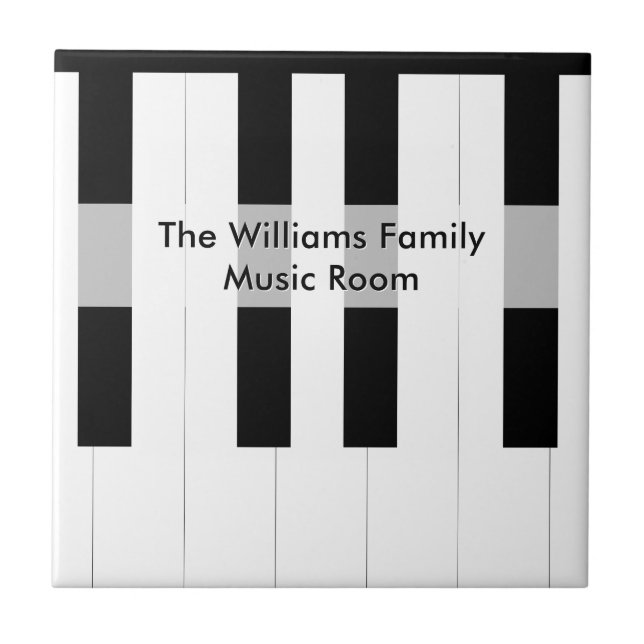 Azulejo Teclas de piano con apellido personalizado Sala de (Frente)