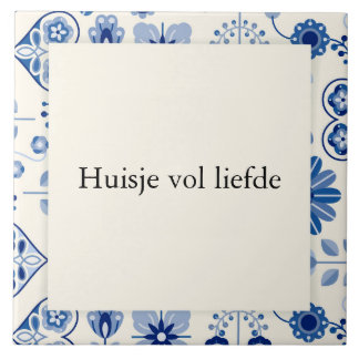 Azulejo tegeltje 15x15 - huisje vol liefde