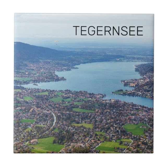 Azulejo Tegernsee Bavaria Lake Germany Panorama Souvenir (Frente)