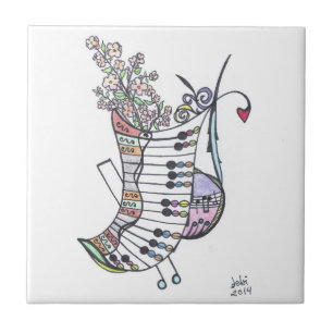 Azulejo teja:  teclado de los abacaes