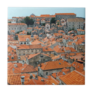 Azulejo Tejados famosos del casco antiguo de Dubrovnik - D