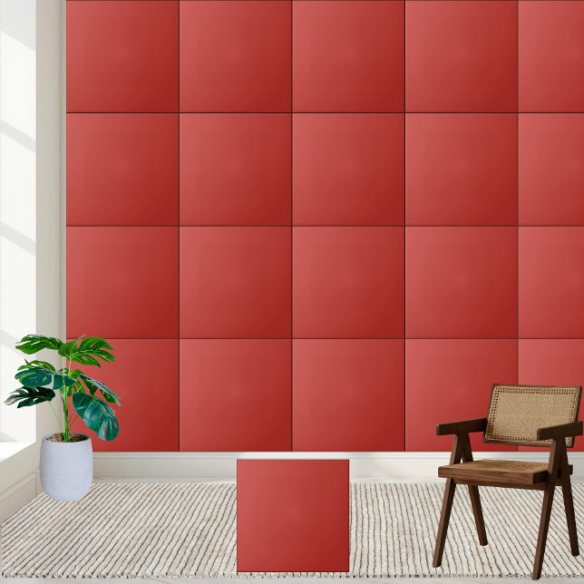 Azulejo Tejido cerámico de color rojo veneciano (Venetian Red Solid Color Ceramic Tile)