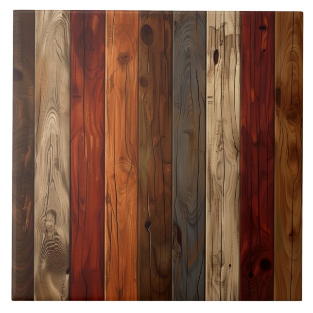 Azulejo Tejido cerámico de textura de madera (Frente)