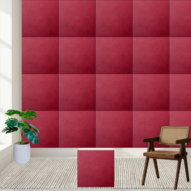 Azulejo Tejido cerámico de textura de terciopelo rojo prof (Deep Red Velvet Texture Ceramic Tile)
