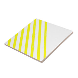 Azulejo Tejido cerámico Tile Stripe amarillo y blanco