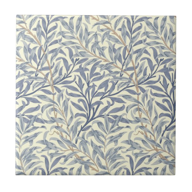 Azulejo Tejido de cerámica Blue Willow Bough (por William  (Frente)