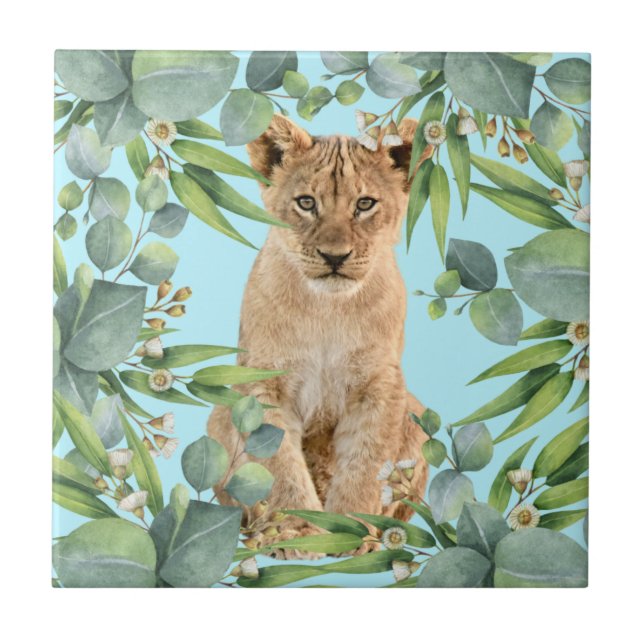 Azulejo Tejido de cerámica de selva de limón (Frente)