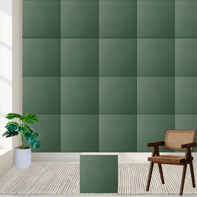 Azulejo Tejido de cerámica verde del bosque sólido clásico (Classic Solid Forest Green Ceramic Tile)