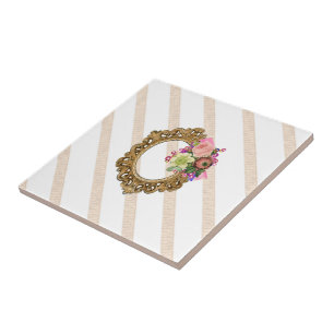 Azulejo Tejido de mosaico cerámico Beige y tinte blanca Vi