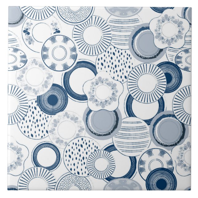 Azulejo Tejido de porcelana cerámica de patrón ininterrump (Frente)