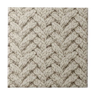 Azulejo Tejido de punto de hilo trenzado – Beige cálido (2