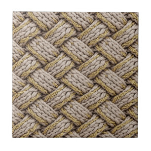Azulejo Tejido de punto de hilo trenzado – Beige cálido (3
