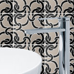 Azulejo Tejido De Taupe Y Tejido De Patrón Celta Negra De<br><div class="desc">Elegante estampado celta sin fisuras para añadir un toque espiritual a su hogar.</div>