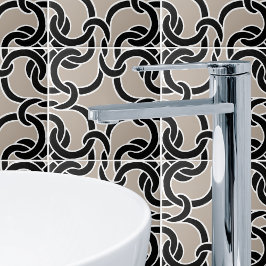 Azulejo Tejido De Taupe Y Tejido De Patrón Celta Negra De