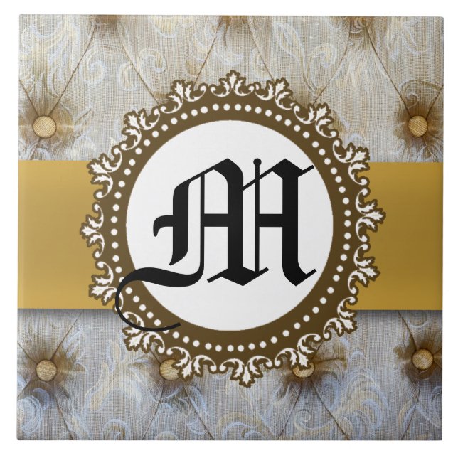 Azulejo Tejido de visualización de monograma de tela pintu (Frente)