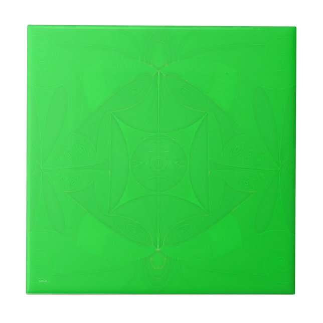 Azulejo Tejido fractal verde Pieza 4 de 6 (Frente)