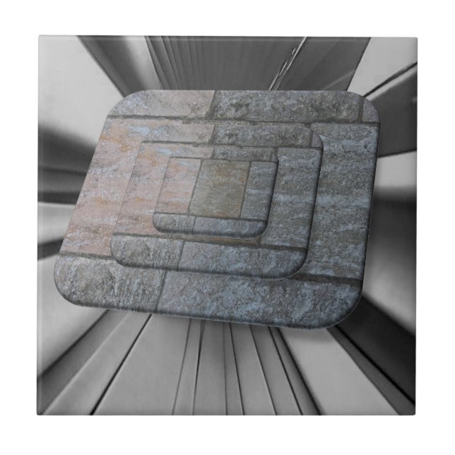 Azulejo Tejido gris de mosaico cerámico (Frente)