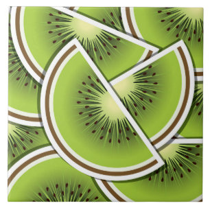 Azulejo Tejidos de fruta kiwi funky