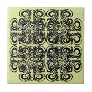 Azulejo Tejidos retro del patrón infinito negro