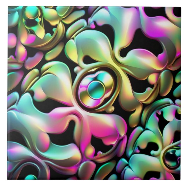 Azulejo Tela cerámica moderna multicolor (Frente)