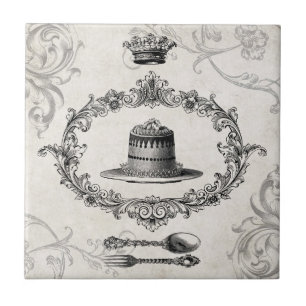 Azulejo Tela de pastelería francesa de época