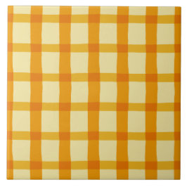 Azulejo Tela escocesa amarilla y anaranjada