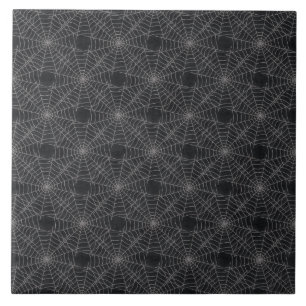 Azulejo Telarañas negras de Halloween Grunge