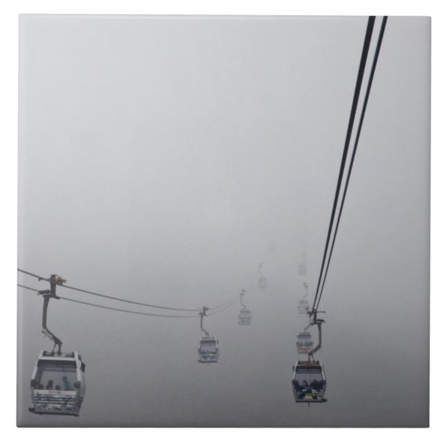 Azulejo Teleférico de Ngong Ping en niebla espesa (Frente)