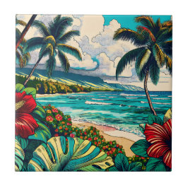 Azulejo Tema de la isla de bonito