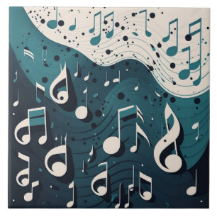 Azulejo Tema de música de blanco a azul