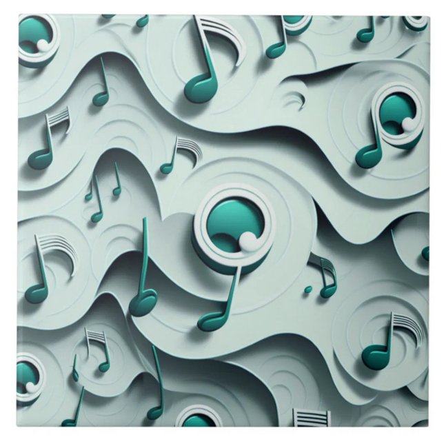 Azulejo Tema de música esmeralda (The complete printed tile design. Tiles sold individually.)
