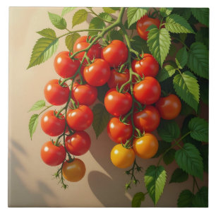Azulejo Temas de jardinería de plantas de tomate para el v