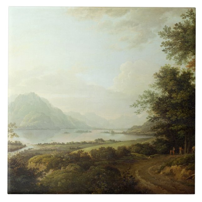 Azulejo Temor del lago, Argyllshire, c.1780-1800 (aceite (Frente)