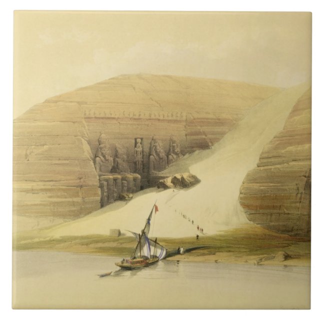 Azulejo Templo excavado de Abu Simbel, de "Egipto y de NU (Frente)
