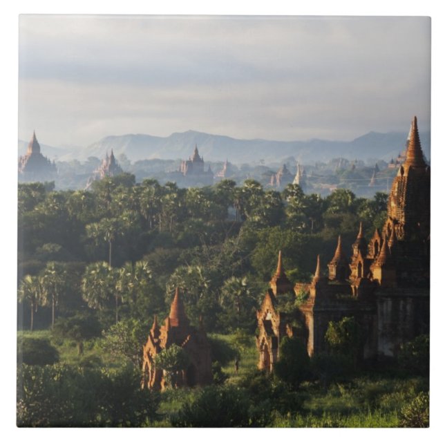 Azulejo Templos al amanecer, Bagan, Myanmar (Frente)