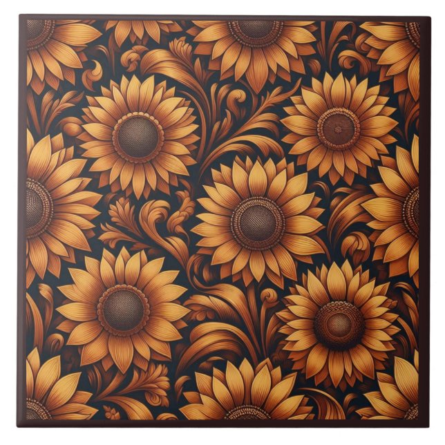 Azulejo Temporada de girasoles (Frente)