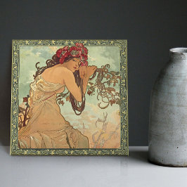 Azulejo Temporada de verano de Alphonse Mucha Art Nouveau