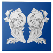 Tendrils de mármol en mosaico cerámico azul