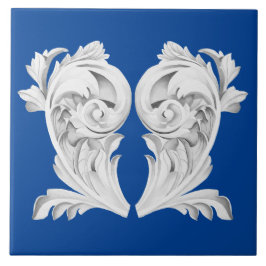 Azulejo Tendrils de mármol en mosaico cerámico azul