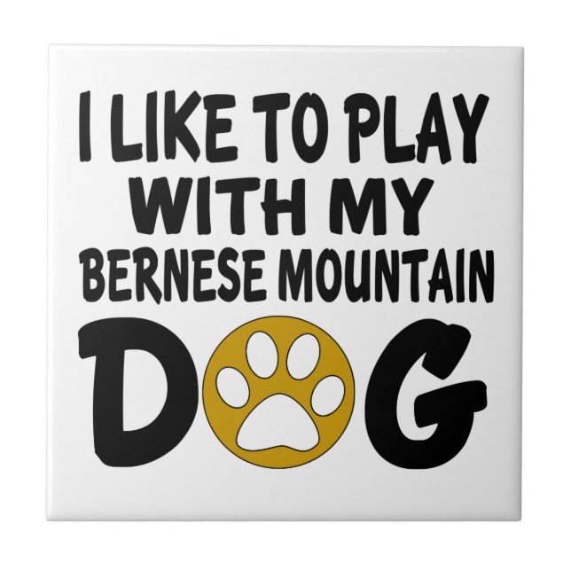 Azulejo Tengo gusto de jugar con mi perro de montaña de (Frente)