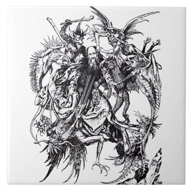 Azulejo Tentación de San Antonio el Grande (Frente)