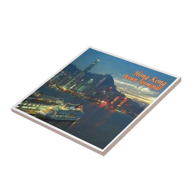 Azulejo TERMINAL DEL OCÉANO zHK009 Hong Kong, Asia, (Lado)