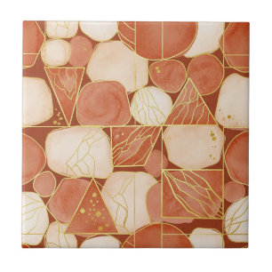 Azulejo Terracota Geométrico - Arte en Mosaico de Línea Do