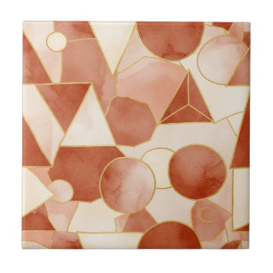 Azulejo Terracota Geométrico - Arte en Mosaico de Línea Do