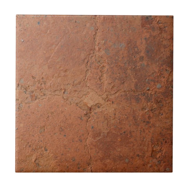 Azulejo Terracota rojo simple rústico  (Frente)
